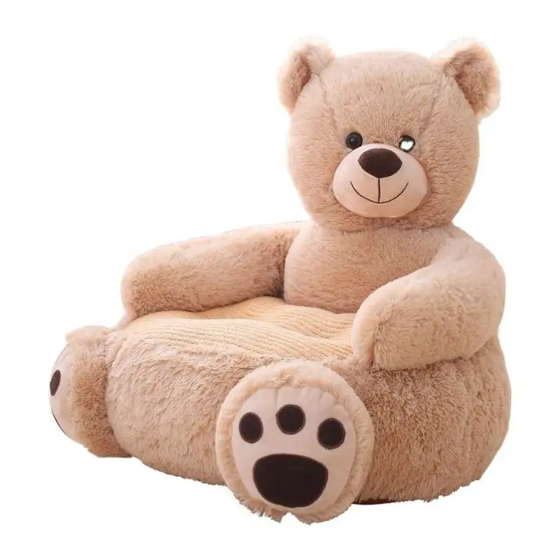 מתנפח דוב מושבים עם קטיפה רך צעצועי חיות פרווה לילדים קטנים להגדיר על תינוק ספה