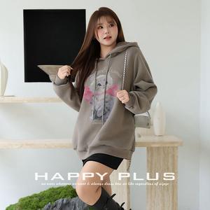 Sudadera con Capucha Aize Tatie para Mujer, Talla Grande, Estampado de Gato Negro, Sudadera Informal de Punto con Etiqueta, Tejido de Poliéster - Product Image 2