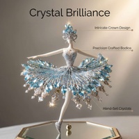 Broche de danseuse de ballet en cristal facetté, ornée de cristaux sertis à la main, design couronne tendance