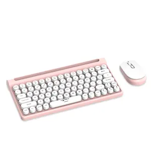 Clavier et souris sans fil populaires rechargeables colorés noir rose ang vert