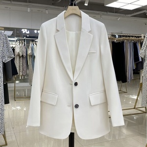 Damen Einfarbiger <span class=keywords><strong>Blazer</strong></span> Jacke mit Reverskragen 2-Knopf Langarm Büro-Anzug Mantel Lässige Lose Formelle Business-Oberbekleidung für Damen - Product Image 4