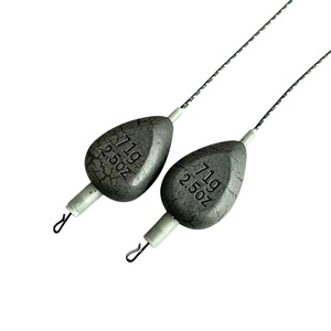 Vorgefertigtes <span class=keywords><strong>Inline</strong></span>-<span class=keywords><strong>Karpfen</strong></span>-Vorfachrigg mit Birnenblei, Anti-Tangle-Hülle, QC-Wirbel, 42g bis 128g, 100cm mit Ködernadel - Product Image 1