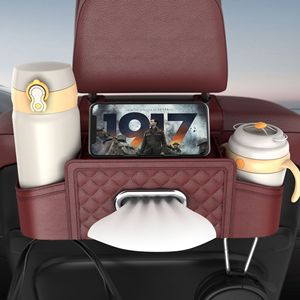 Caja de almacenamiento para respaldo de asiento de coche con bolsa colgante, organizador multifuncional, 4-7 compartimentos, impermeable, para decoración interior del coche - Product Image 3