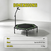 Venta Directa de Fábrica, Trampolín Interior para Gimnasio, Equipo de Ejercicio, Mini Trampolín con Barra Ajustable