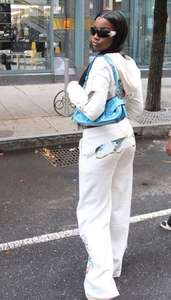 C0290 Setelan 2 Potong Celana Panjang Kasual Olahraga Rajut dengan Cetakan Huruf - Product Image 4