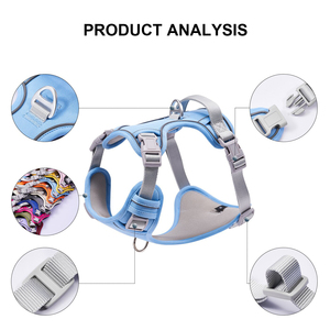 옥스포드 원단 대형견 액세서리 하네스 더블 체스트 노 풀 내구성 조끼 조절 가능한 개 목줄 및 리드 맞춤 제작 - Product Image 6