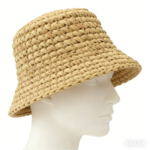 <b>Hats</b> Made with Raffia Weaving Craftsmanship Such As <b>Straw</b> <b>Hats</b> and Bucket <b>Hats</b> Are Suitable for Girls with Short Hair - Product Image 2