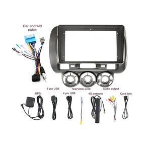 Aijia Car Stereo DVD Player Frame For 2004-2006 HONDA FIT/JAZZ MANUAL/AC 9INCH Android Multimedia System Panel