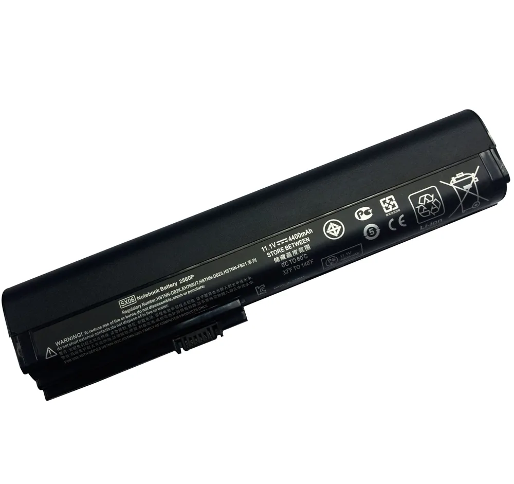 Notebook battery for HP 2560P for EliteBook 2560p 10.8V 4400mAh Black