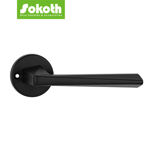 Manija de Puerta de <span class=keywords><strong>Hierro</strong></span> Cuadrada Contemporánea en Blanco y Negro, Precio Económico de Fábrica, Fácil Instalación, para Apartamentos - Product Image 5