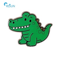 Badge Crocodile Alligator, en émail, motif Animal de dessin animé, dauphin, requin, baleine, revers avec chaîne, 50 pièces