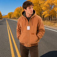 Veste de travail, en toile de canard, marron et en coton, matelassé, robuste, nouveau produit, OEM