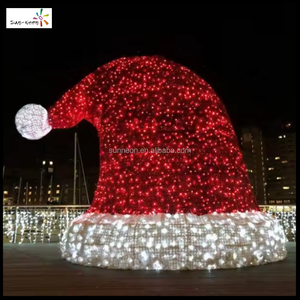 Christmas decorations Christmas light led giant Santa <b>hat</b> star motif outdoor lighting decoration - Product Image 2