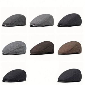 Gorro Clásico Británico para Hombre, Gorra Plana de 5 Paneles, 100% Lona de Algodón - Product Image 1