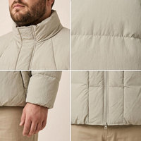 Chaqueta Acolchada de Plumón para Hombre, Cuello Alto, Cierre Completo, Bolsillos, Cálida para Invierno, Casual, Tallas Grandes y Extra Grandes, 6XL 7XL