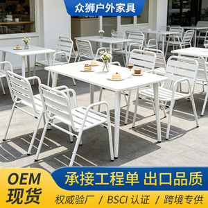Ensemble de table et de chaises de jardin en aluminium pour l'extérieur, 4 places, blanc, mobilier de patio moderne, résistant aux intempéries - Product Image 5