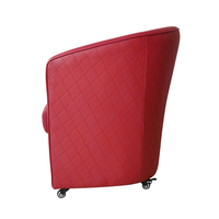 Canapés rouges pour salon, canapé moderne en cuir avec accoudoirs, fauteuil de salon, fauteuil de détente mobile avec roulettes