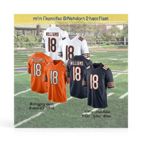 Maillots de football américain personnalisés pour hommes adultes, 100% polyester respirant, manches trois quarts, équipe de Chicago