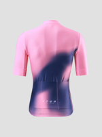 Chaqueta corta de manga corta para mujer, talla grande, ligera, cortavientos, multicolor, con rayas horizontales onduladas, elástica, con cremallera completa y cuello alto.