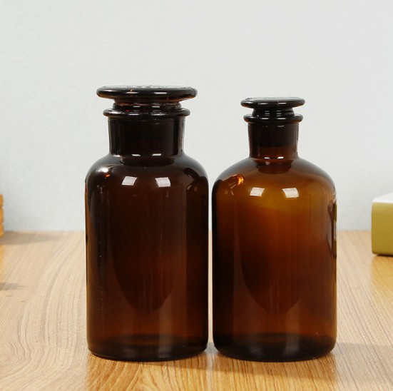 High Quality 1000ml Laboratory Glass Bottle Custom Wide Mouth Lab Chemical Brown Amber Glass Reagent Bottle