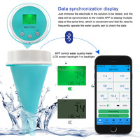 Moniteur intelligent de qualité de l'eau 6 en 1, testeur numérique multiparamètres de la conductivité électrique, du pH, de l'ORP, du chlore, de la salinité et de la température pour piscine