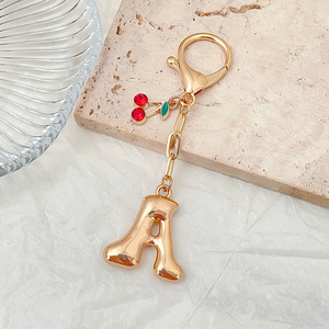 Cerise Alphabet bulle lettres capitales porte-clés pendentif 26 lettres anglaises en métal - Product Image 6