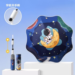 Ombrello Pieghevole a Tre Sezioni Anti-Rimbalzo 2026 per Bambini, Angoli Arrotondati di Sicurezza, Strisce Riflettenti per Sole e Pioggia - Product Image 2