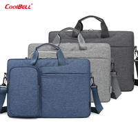 CoolBELL Sac pour ordinateur portable de grande capacité 15,6 pouces, sac à main imperméable, sacoche d'affaires personnalisée en polyester pour hommes