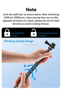 Stocks TELESIN Perche à selfie extensible en fibre de carbone de 3 m avec vis 1/4 pour caméra d'action panoramique Insta360 X3 <span class=keywords><strong>GO</strong></span> <span class=keywords><strong>Pro</strong></span> Osmo Pocket - Product Image 4