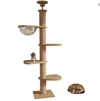 NOUVEAU 2026 Arbre à chat de luxe moderne en bois et sisal naturel avec griffoir, Tour d'escalade pour chat