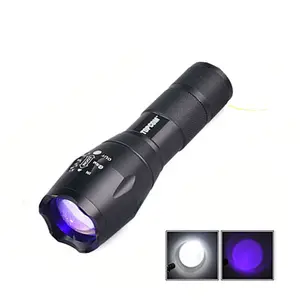 E17 Dual 365NM / 395NM UV + White LED Purple Light Amber Detector UV Flashlight