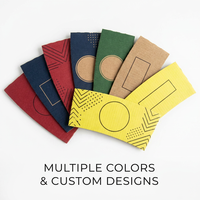 Manchons personnalisés en carton kraft imprimé pour tasses, motif dessin animé amusant, thème chaleureux, isolants thermiques, anti-brûlure, pour tasses à café, recyclables