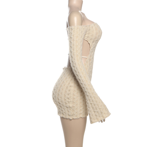 Abito sexy da donna in maglia nuova moda primavera a <span class=keywords><strong>maniche</strong></span> <span class=keywords><strong>lunghe</strong></span> senza schienale in tinta unita abito casual - Product Image 5