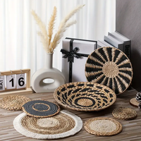 Wholesale High Quality Handmade Woven Bohemia Rattan Wicker Wall Hangings Tapestry Wall Art Home Decor for Living Room