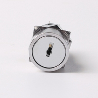Interrupteur rotatif en métal en acier inoxydable 16mm 5A 250V Interrupteur à clé à 3 positions