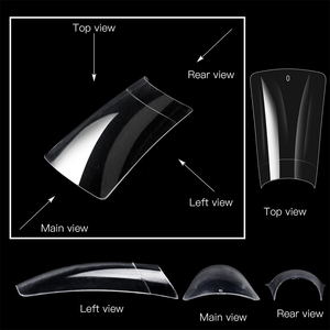 <span class=keywords><strong>Gel</strong></span> suave media cubierta transparente acrílico Natural <span class=keywords><strong>pies</strong></span> de pato puntas de uñas acampanadas puntas de uñas postizas francesas anchas 500 Uds - Product Image 4