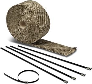 Auto motocicleta coche titanio fibra de vidrio escudo térmico envoltura Compatible colector de escape abajo tubo envoltura de calor para la cubierta del motor del coche - Product Image 4