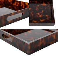 Plateau de service décoratif en acrylique fait main, élégant et durable, avec poignées, pour comptoir, aliments, fruits, et table de toilette - Vente en gros