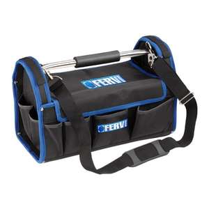 Fervi Tool Duffle <b>Bag</b> 15-19 Pockets 200 Lb Capacity Multi Compartment <b>Top</b> <b>Handle</b> <b>Black</b> - Product Image 1