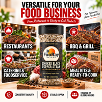 Assaisonnement pour steak au poivre noir fumé, marque privée OEM ODM, mélange d'épices sèches pour bœuf et barbecue, fabricant en gros