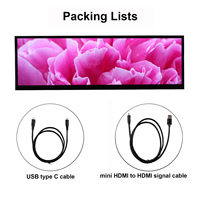 Écran tactile LCD large IPS 2K de 14,5 pouces 2560x720, entrée vidéo Mini Type-C, pour jeux / affichage de boîtier PC CPU GPU