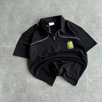 Fabricant OEM, t-shirt de sport pour homme à demi-zip de haute qualité, polo de golf, t-shirt de rugby pour homme, polo brodé personnalisé