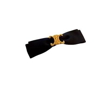 French Hepburn style, versatile for commuting, textured black satin <b>bow</b> hair <b>clip</b>, high-end spring <b>clip</b> hair accessory. - Product Image 5
