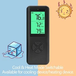Remote Control Temp Controller With 2 Receivers Built-in Temp Sensor Wireless Thermostat Outlet