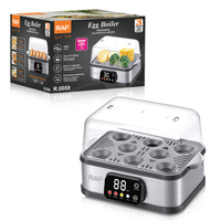 Cuiseur à œufs électrique RAF 330W pour 8 œufs avec tasse doseuse pour le petit-déjeuner à la maison