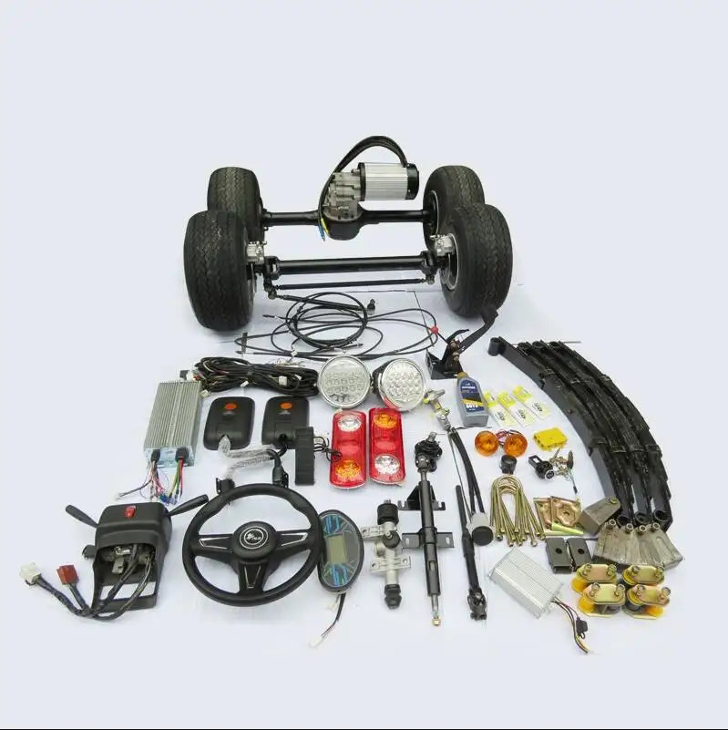 Kit de coche eléctrico de cuatro ruedas 4whell 3kw pequeño auto UTV dirección delantera conducción trasera y diferencial de eje trasero para coche eléctrico