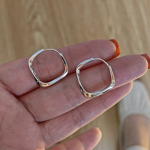 S925 orecchini a cerchio a rombo geometrico in argento Sterling per donne dal Design unico Vintage con luce di lusso di alta gamma - Product Image 5