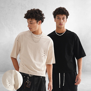 Camiseta de manga corta de algodón 100% personalizada cuello redondo Casual alta calidad transpirable Regular Fit hombres mujeres sólido - Product Image 1