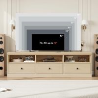 Meja TV Kayu MDF Modern Desainer Kaki Runcing Ramah Lingkungan Pusat Hiburan Multi-Fungsi Kabinet Ruang Tamu Premium