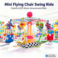 Manège Mini Chaise Volante Homologué CE pour Enfants, Balançoire Ondulante avec Lumières LED et Musique pour Centres Commerciaux, Carnavals et Fêtes Foraines